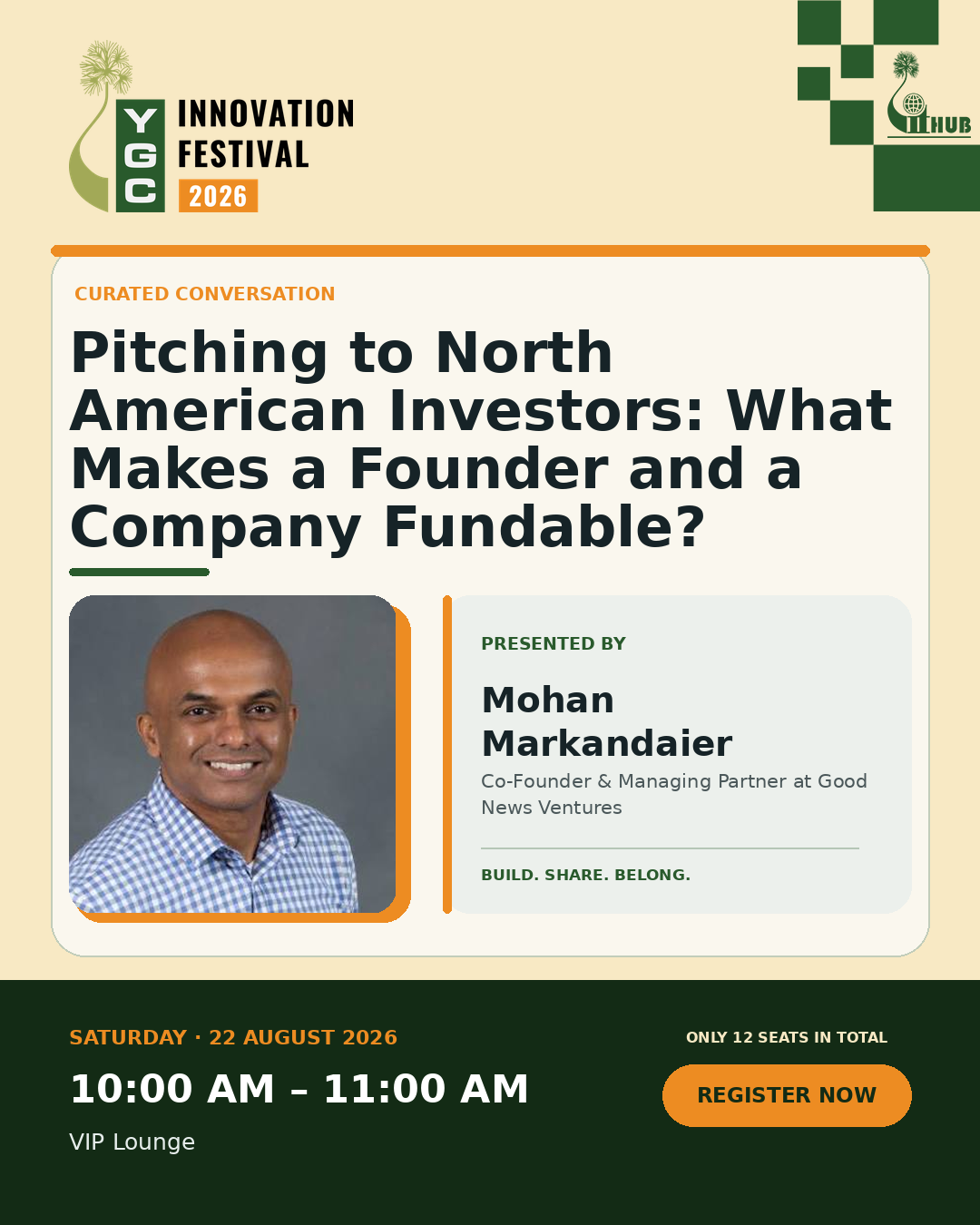Poster for Pitching to North American Investors: What Makes a Founder and a Company Fundable?