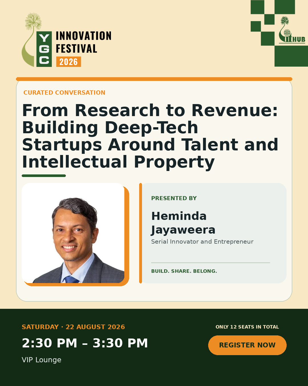 Poster for From Research to Revenue: Building Deep-Tech Startups Around Talent and Intellectual Property