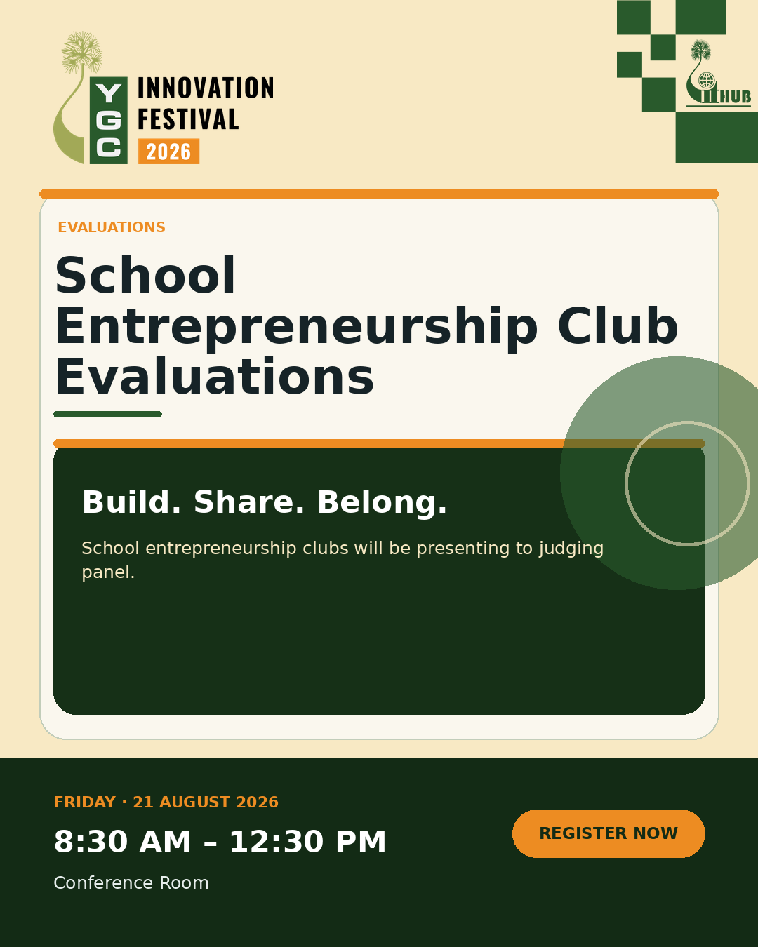 Poster for School Entrepreneurship Club Evaluations