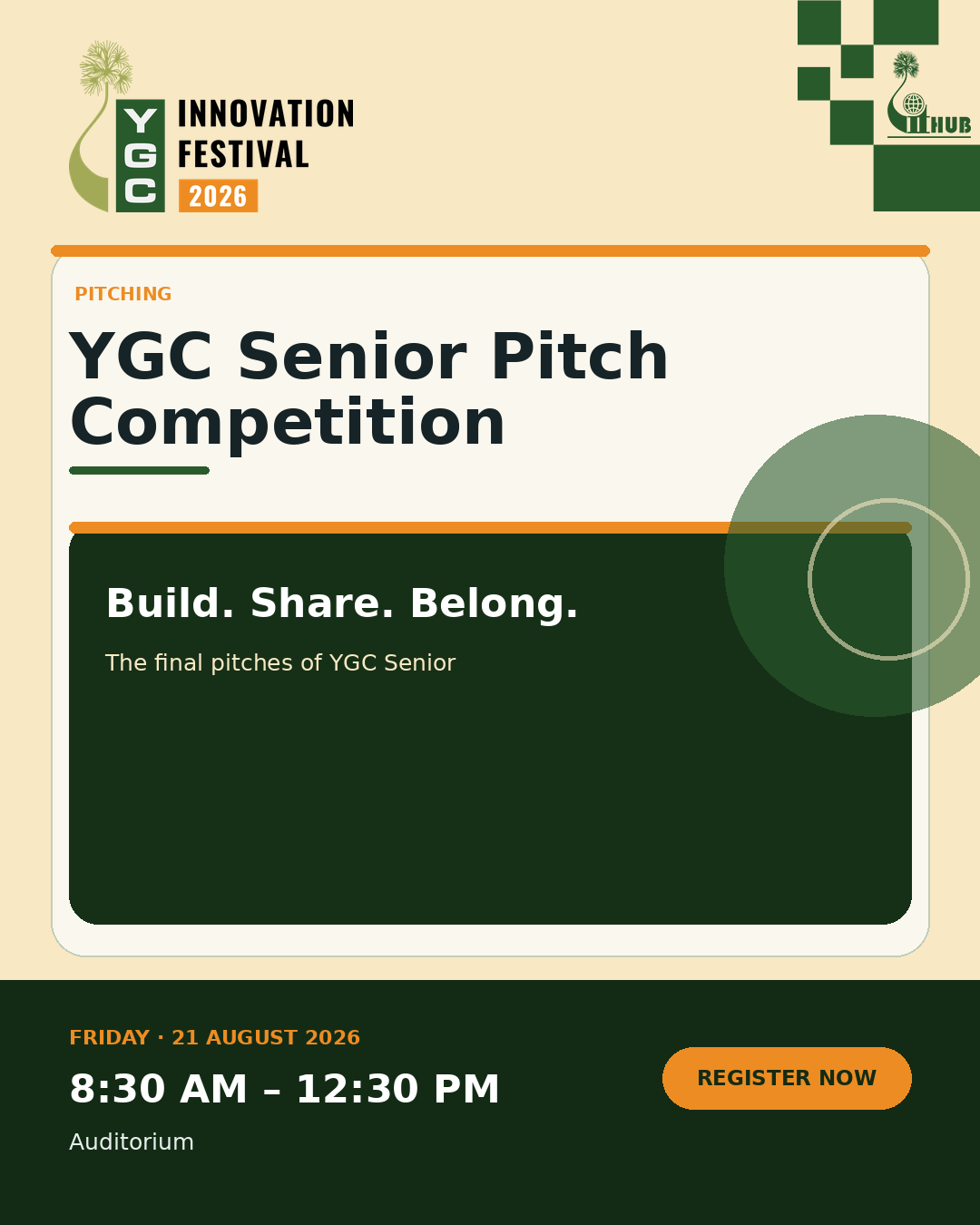 Poster for YGC Senior Pitch Competition