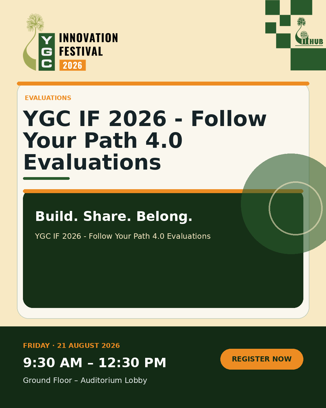 Poster for YGC IF 2026 - Follow Your Path 4.0 Evaluations